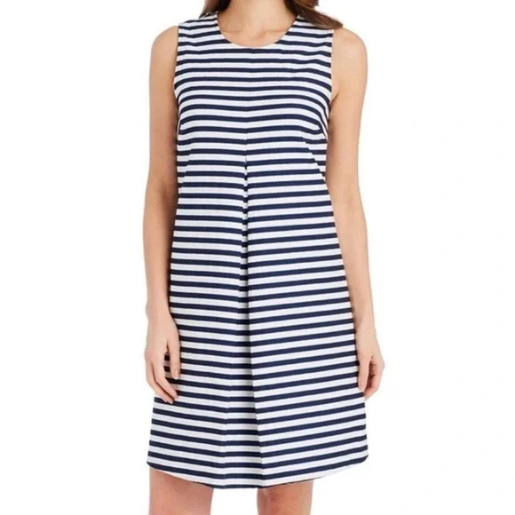 J. McLaughlin Tracy Blue & White Stripe Shift Dress (M) - Picture 12 of 12